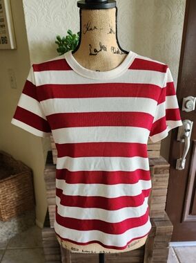 American Eagle Striped Short Sleeve Top